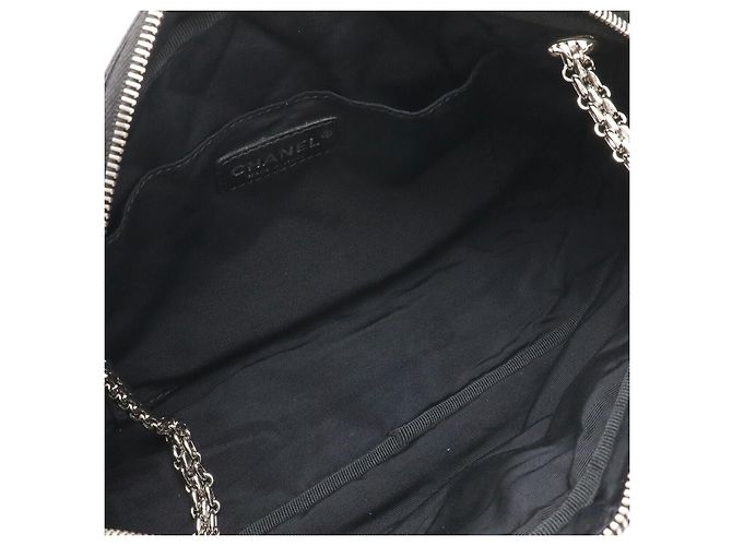 Borsa a Spalla in Raso e Tela Chanel Nero - vista 6