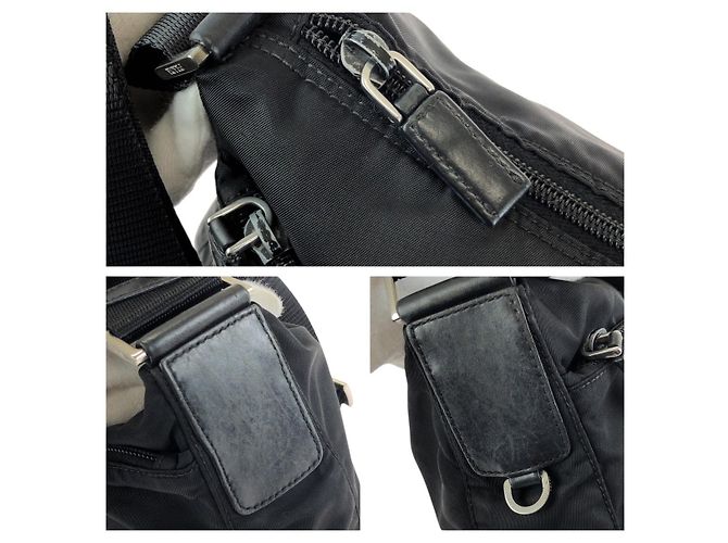 Bolso de hombro de nylon Prada Tessuto con logotipo triangle Negro - vista 6
