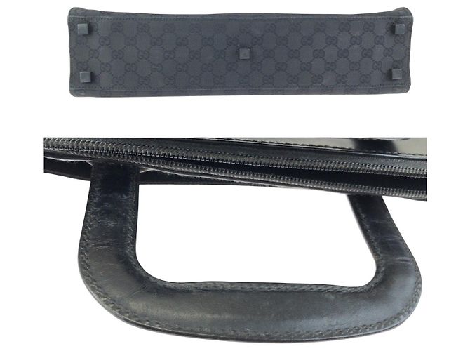 Maletín de lona GG y cuero Gucci Negro - vista 10