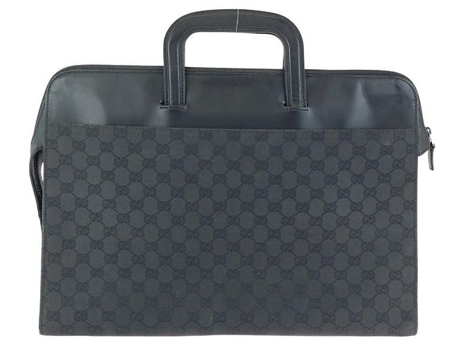 Maletín de lona GG y cuero Gucci Negro - vista 2