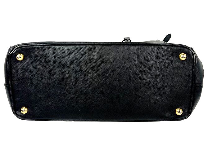 Borsa Tote Prada Saffiano Leather Double Zip Black Nero - vista 3