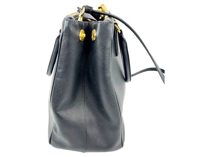 Borsa Tote Prada Saffiano Leather Double Zip Black Nero - vista 4