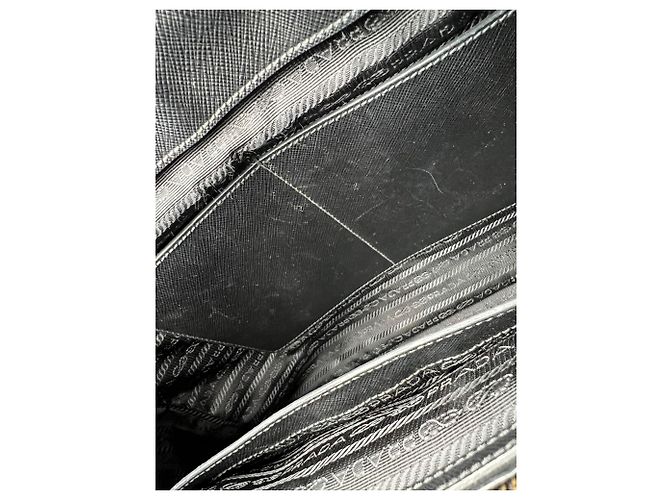 Borsa Tote Prada Saffiano Leather Double Zip Black Nero - vista 6