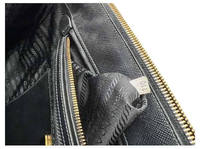 Borsa Tote Prada Saffiano Leather Double Zip Black Nero - vista 7