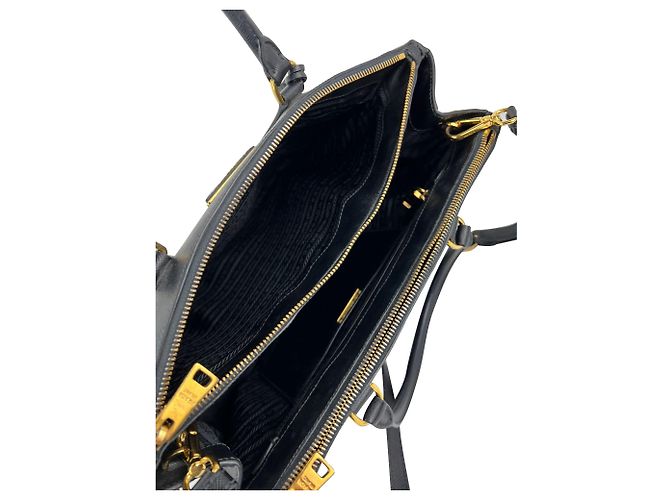 Borsa Tote Prada Saffiano Leather Double Zip Black Nero - vista 9