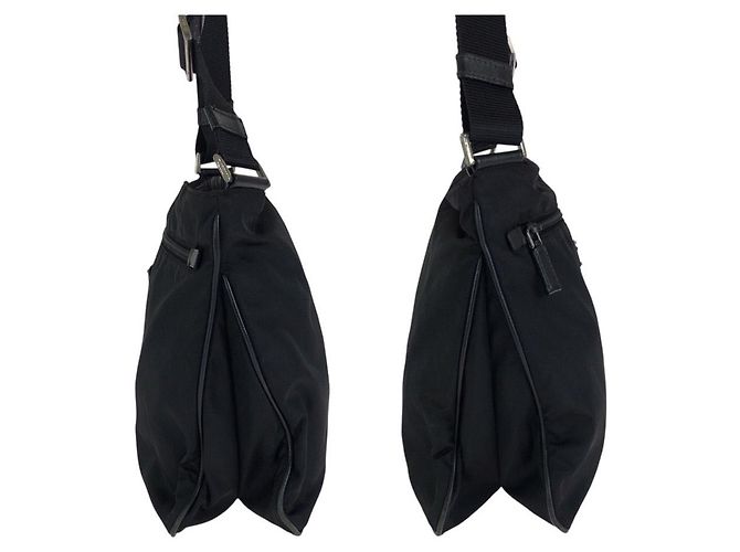 Bolso de hombro de nylon Prada Tessuto con logotipo triangle Negro - vista 8