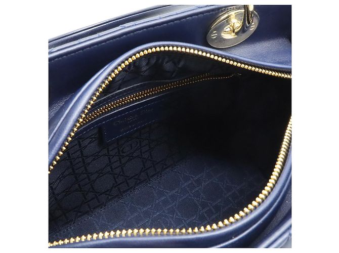 Borsa Lady Dior Dior in pelle Cannage Blu - vista 6
