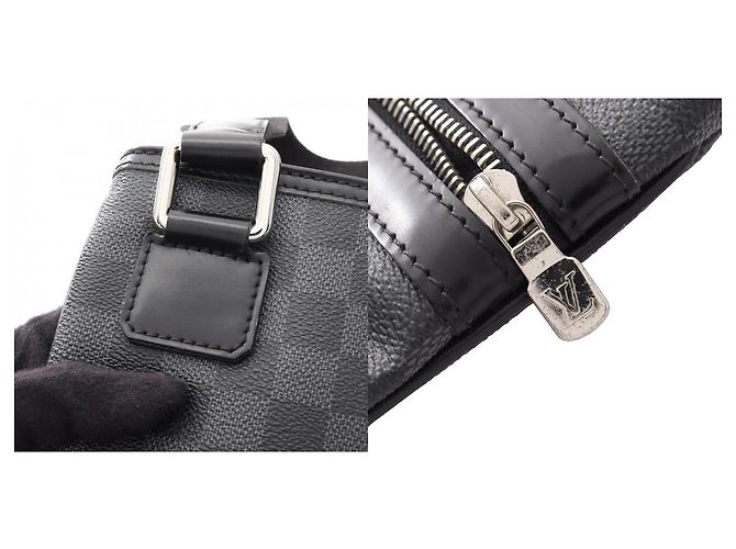 Borsa a Spalla Louis Vuitton Thomas Damier Graphite Nero - vista 10