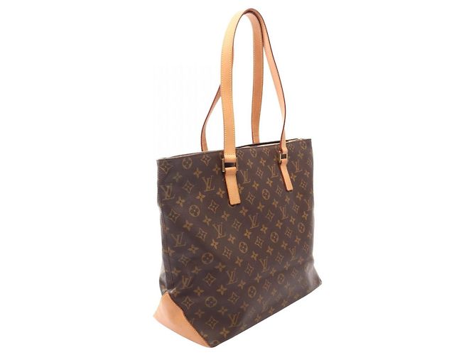 Borsa Tote Louis Vuitton Cabas Mezzo in tela rivestita Monogram Marrone - vista 2