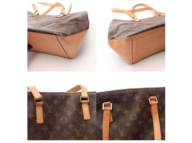 Borsa Tote Louis Vuitton Cabas Mezzo in tela rivestita Monogram Marrone - vista 9