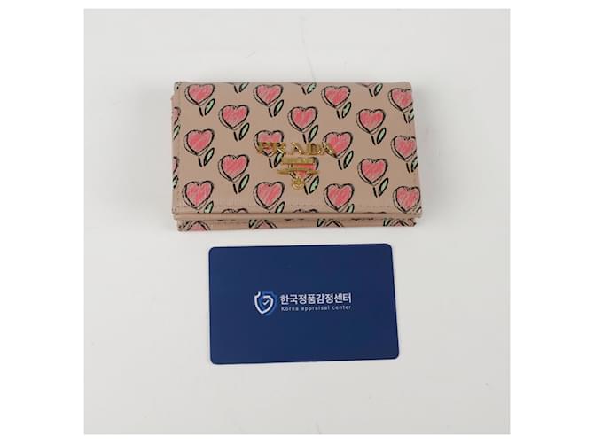 Prada Tarjetero con estampado de corazón Rosa - vista 8