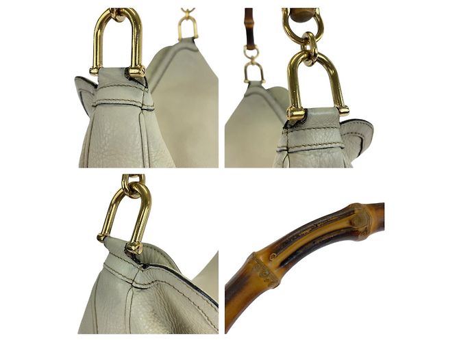 Borsa 2way in pelle Bamboo Gucci Bianco - vista 5
