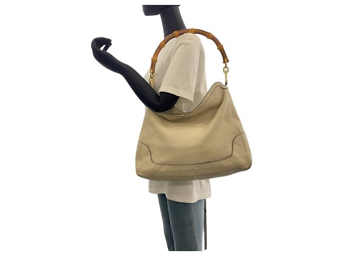 Borsa 2way in pelle Bamboo Gucci Bianco - vista 8