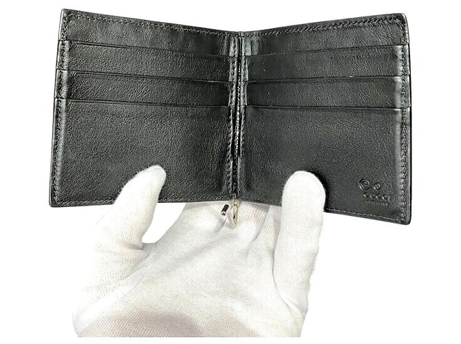 Gucci GG Prägeleder-Geldbörse Schwarz - Ansicht 3