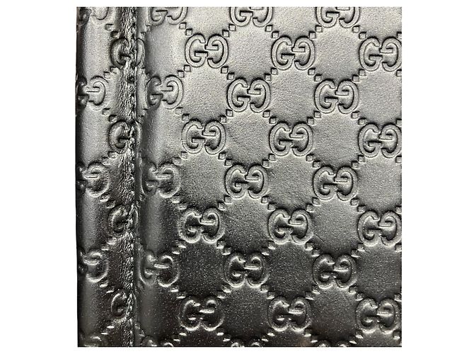 Gucci GG Prägeleder-Geldbörse Schwarz - Ansicht 9