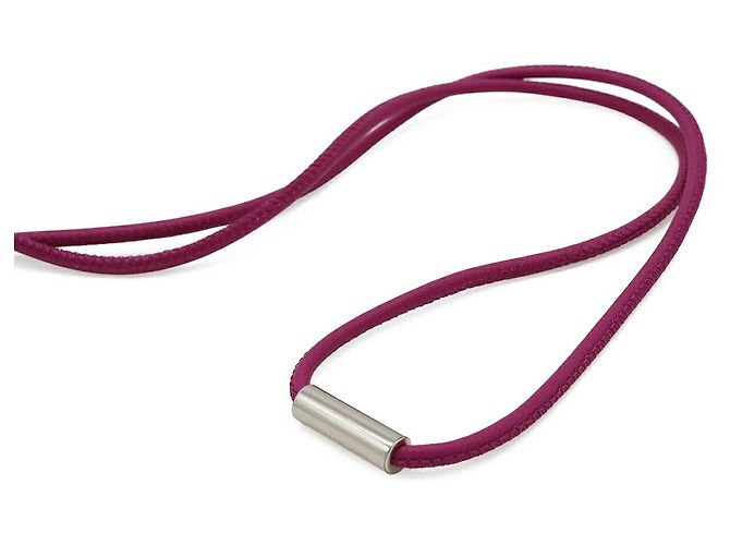 Hermès Hermes Kelly Halskette Lederkordel Lila - Ansicht 5