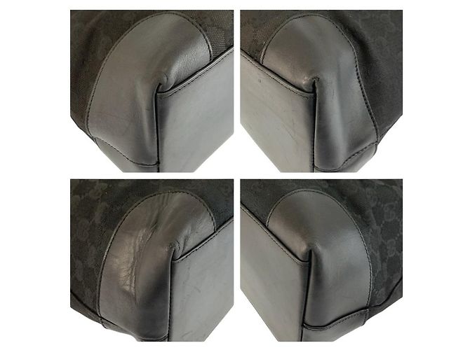 Bolsa Tote Gucci GG Canvas e Couro Preto - vista 4
