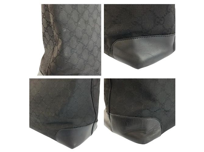Bolsa Tote Gucci GG Canvas e Couro Preto - vista 5