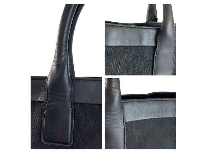 Bolsa Tote Gucci GG Canvas e Couro Preto - vista 6