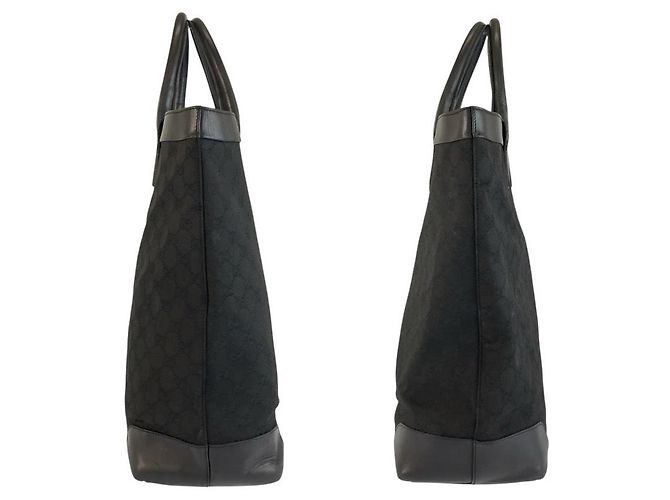 Bolsa Tote Gucci GG Canvas e Couro Preto - vista 8