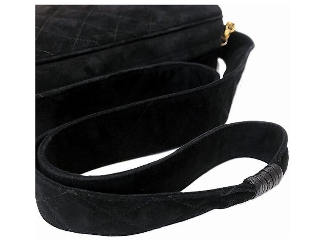 Borsa a tracolla Chanel Matelasse in scamosciato Nero - vista 10