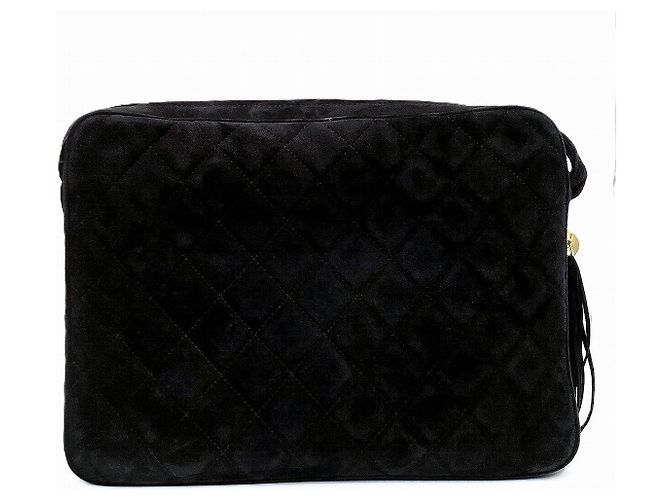 Borsa a tracolla Chanel Matelasse in scamosciato Nero - vista 2