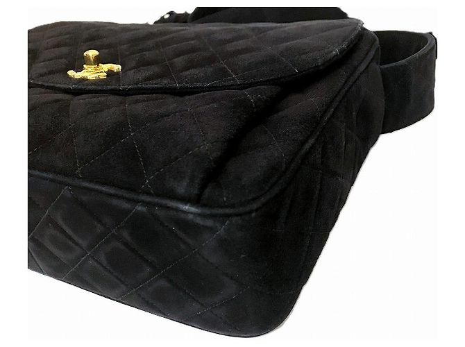Borsa a tracolla Chanel Matelasse in scamosciato Nero - vista 8