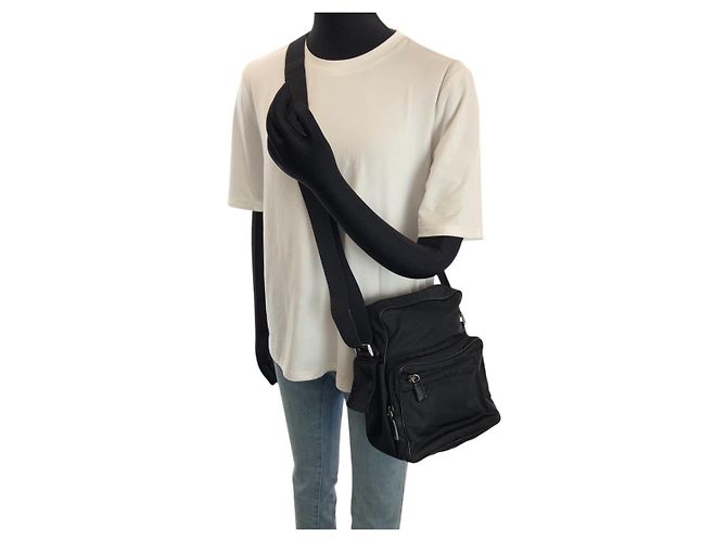 Prada Tessuto Nylon Schultertasche Schwarz - Ansicht 7