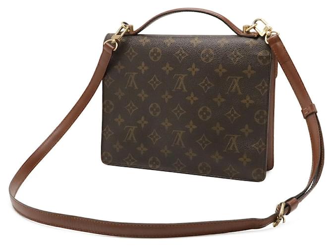Monceau Borsa 2way Louis Vuitton Monogram Marrone - vista 2