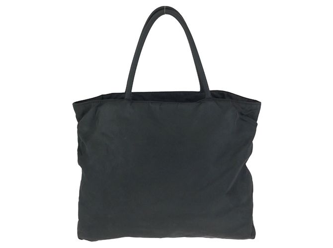 Prada Nylon Tessuto Tote mit Dreieckslogo Schwarz - Ansicht 2