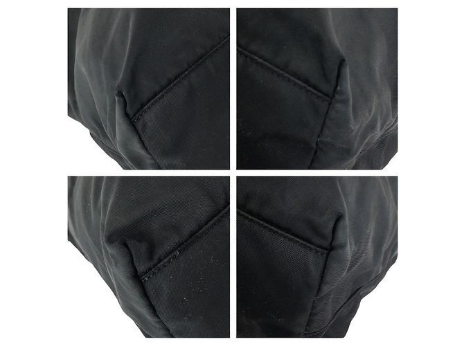 Prada Nylon Tessuto Tote mit Dreieckslogo Schwarz - Ansicht 3