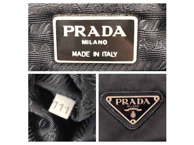 Prada Nylon Tessuto Tote mit Dreieckslogo Schwarz - Ansicht 4