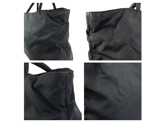 Prada Nylon Tessuto Tote mit Dreieckslogo Schwarz - Ansicht 5