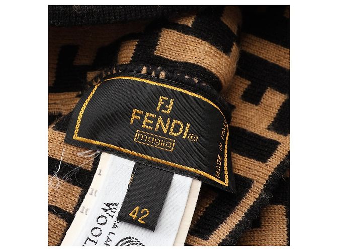 Berretto in lana FENDI Marrone Beige - vista 4