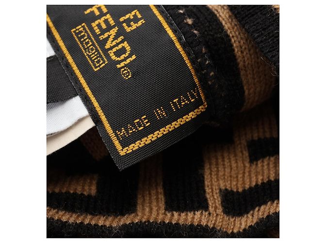 Berretto in lana FENDI Marrone Beige - vista 6