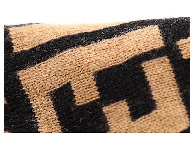 Berretto in lana FENDI Marrone Beige - vista 7