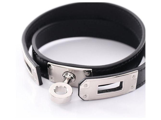 Hermès Bracciale Kelly Double Tour in pelle di vitello Hermes Nero - vista 3