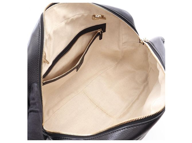 Bolso de hombro de piel Gucci Soho Interlocking G Negro - vista 3