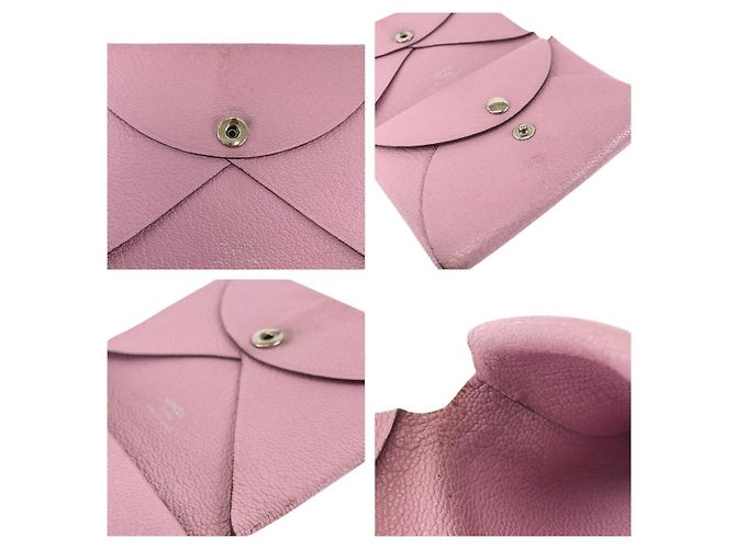 Hermès Tarjetero Calvi Duo Chevre Hermes Rosa - vista 7