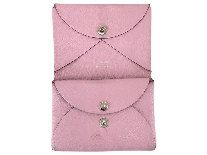Hermès Tarjetero Calvi Duo Chevre Hermes Rosa - vista 8