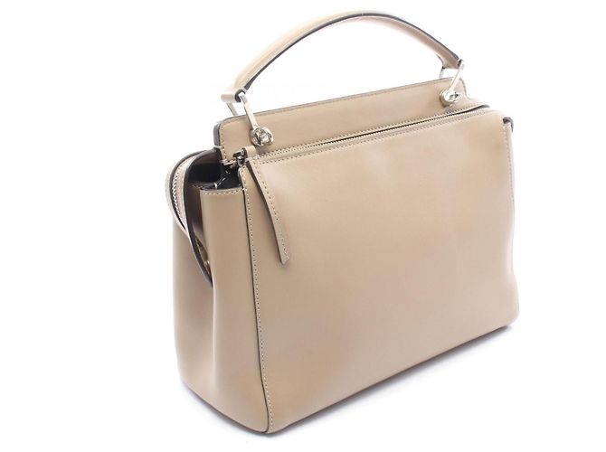 Fendi DOT COM Lederhandtasche Braun Beige - Ansicht 2