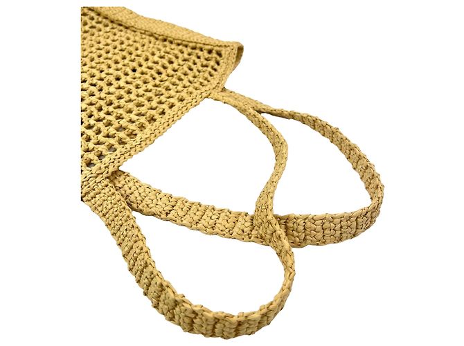 Große Prada Raphia-Häkel-Tote-Bag Natural Braun - Ansicht 3