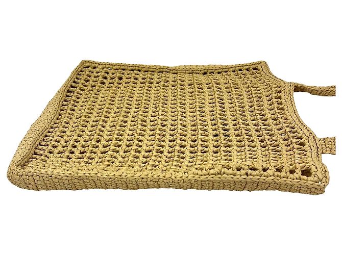 Große Prada Raphia-Häkel-Tote-Bag Natural Braun - Ansicht 5