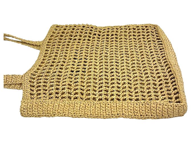 Große Prada Raphia-Häkel-Tote-Bag Natural Braun - Ansicht 6