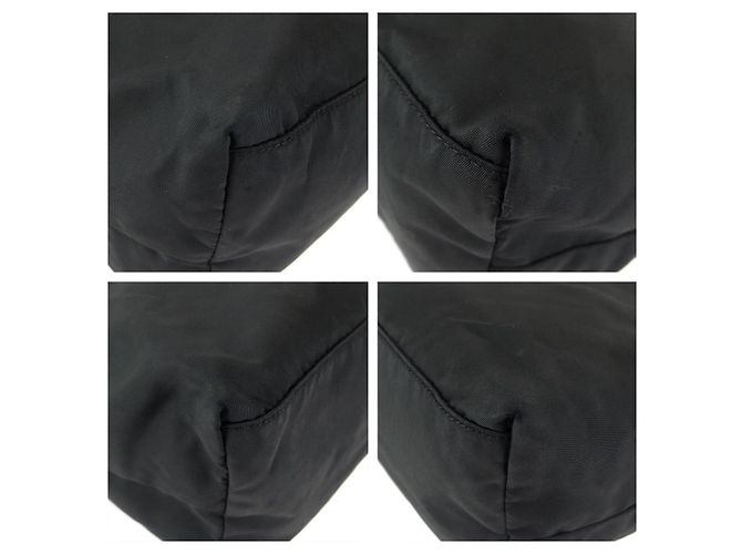 Prada Nylon Leather Tessuto Logo Tote Bag Schwarz - Ansicht 3