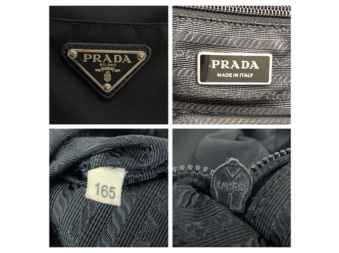 Prada Nylon Leather Tessuto Logo Tote Bag Schwarz - Ansicht 4