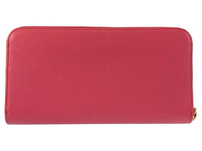 Langer Prada Saffiano Ledergeldbörse Pink - Ansicht 2