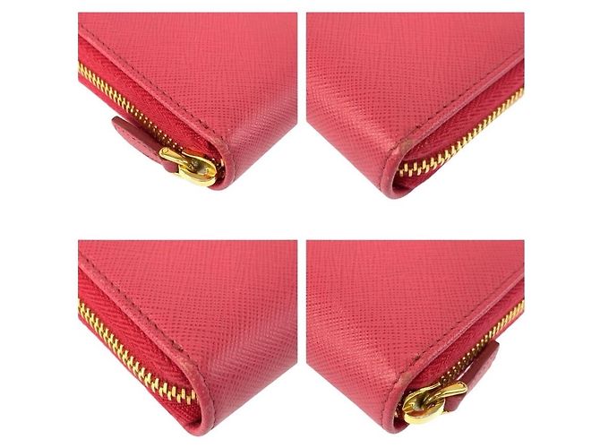 Langer Prada Saffiano Ledergeldbörse Pink - Ansicht 7