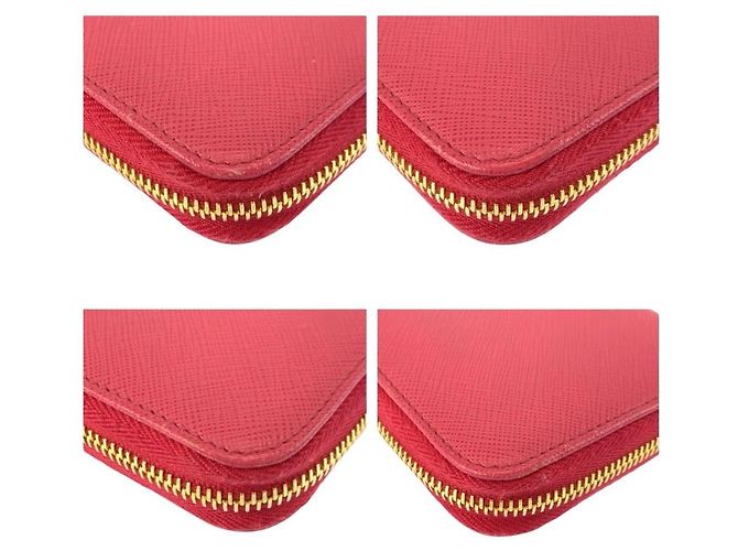 Langer Prada Saffiano Ledergeldbörse Pink - Ansicht 8