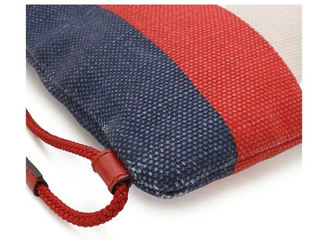 Gucci Canvas Leather Tricolor Drawstring Rucksack Rot - Ansicht 3